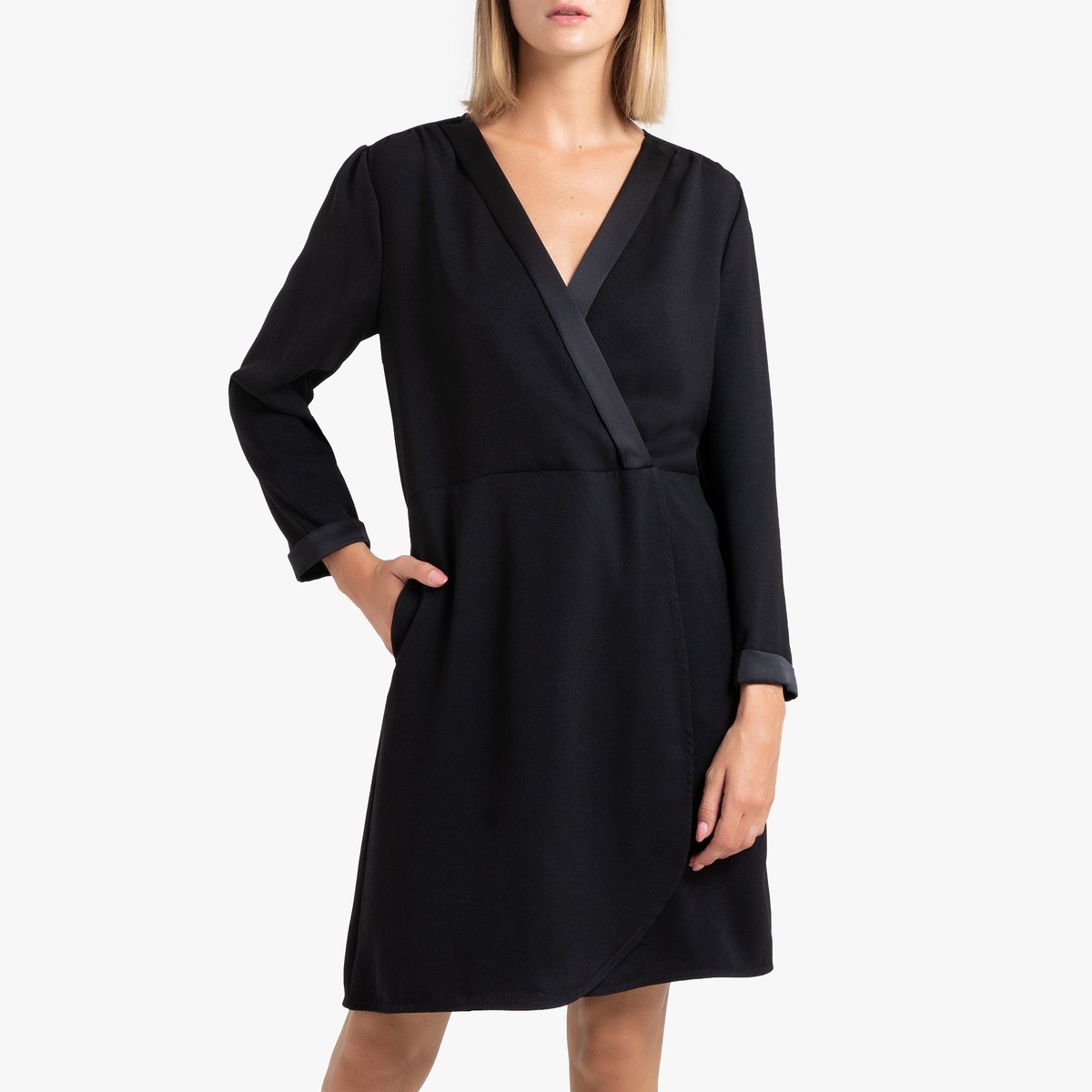 Платье La Redoute Короткое с длинными рукавами VERSAILLES XS черный, размер XS - фото 1