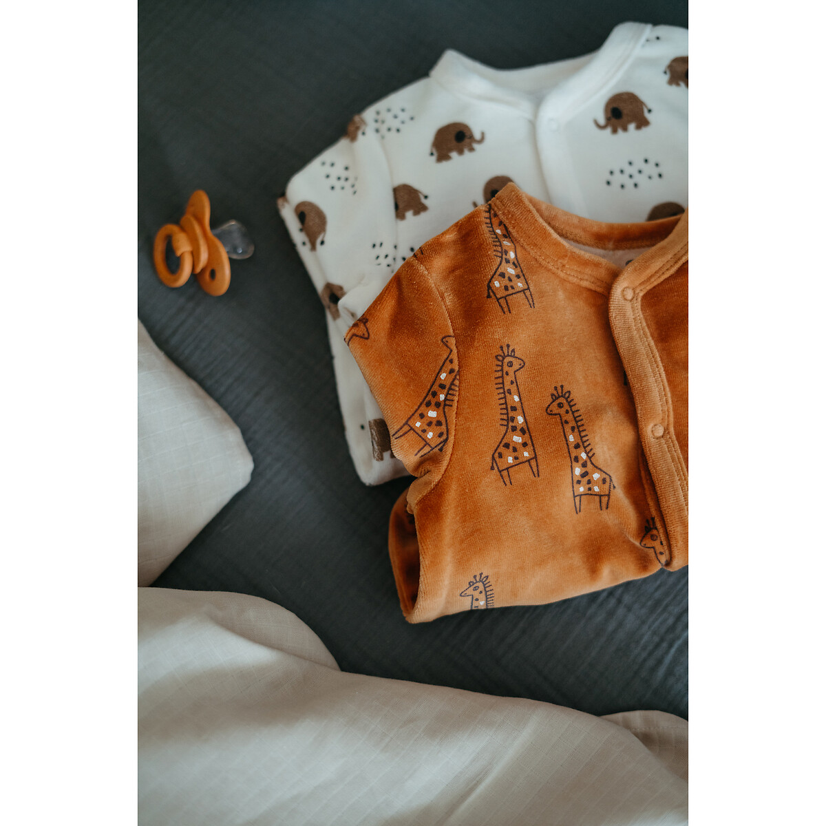 Collections Lote de 2 pijamas, em veludo, prematuro-2 anos