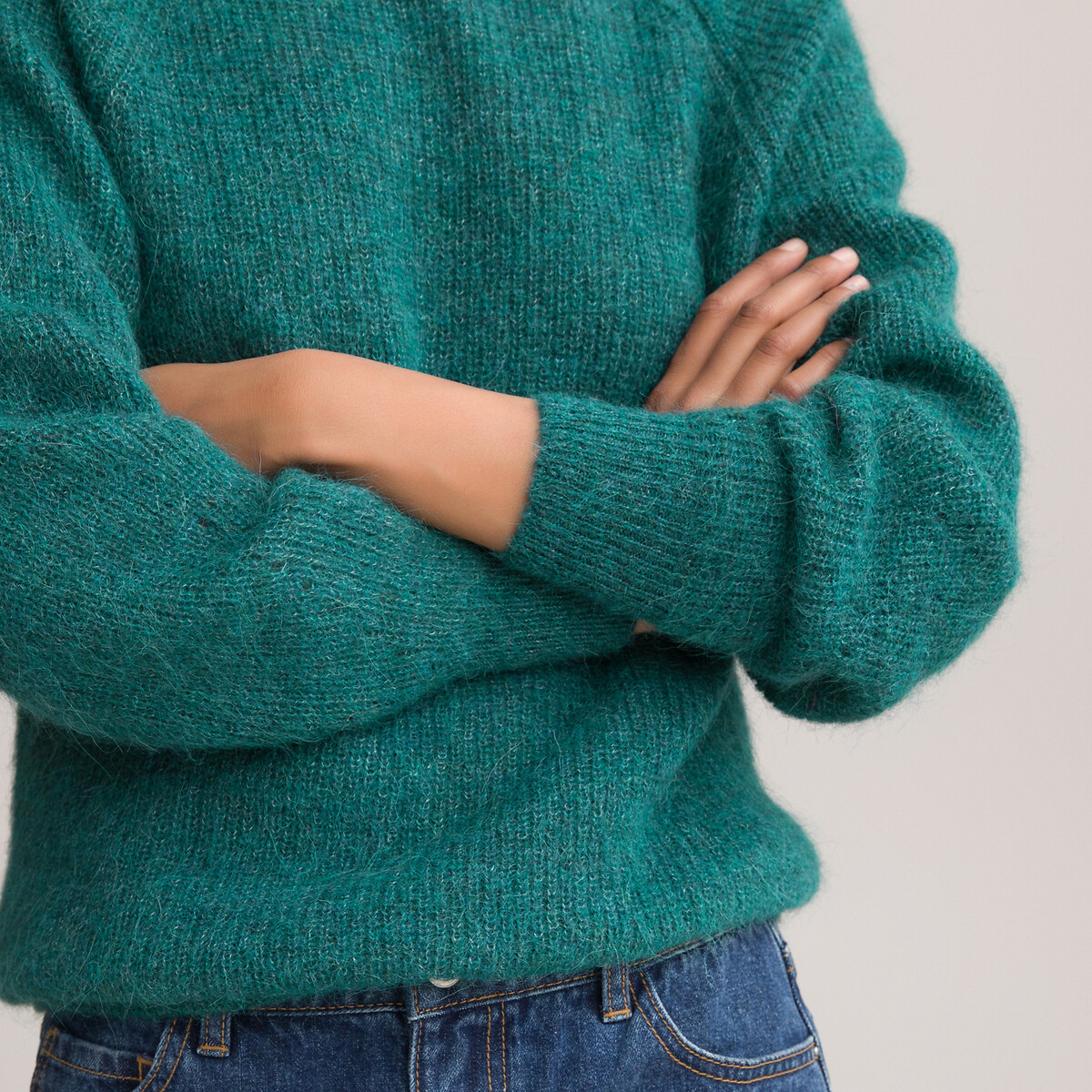 Пуловер LaRedoute С воротником-стойкой XXL зеленый, размер XXL - фото 3