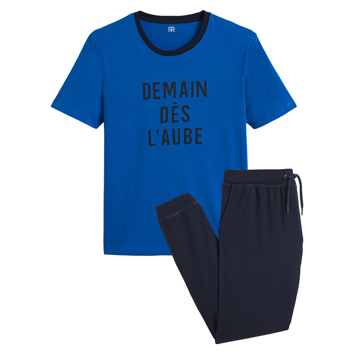 Пижама LA REDOUTE COLLECTIONS С короткими рукавами из органического хлопка L синий, размер L - фото 5