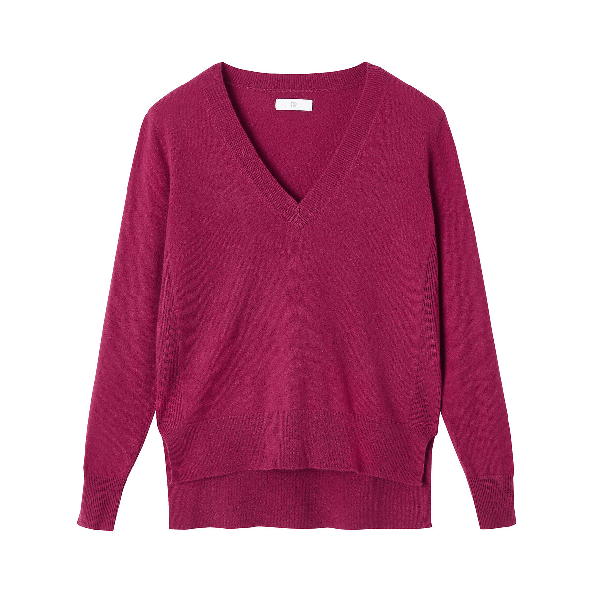 Пуловер La Redoute С V-образным вырезом из кашемира тонкий трикотаж XL красный, размер XL - фото 5