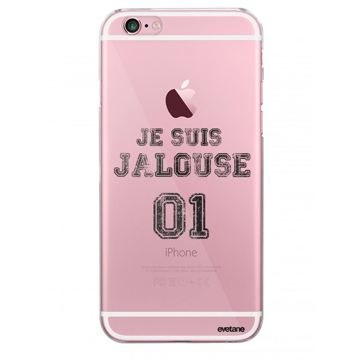 Coque iPhone 6 Plus / 6S Plus rigide transparente, Jalouse 01, Evetane®