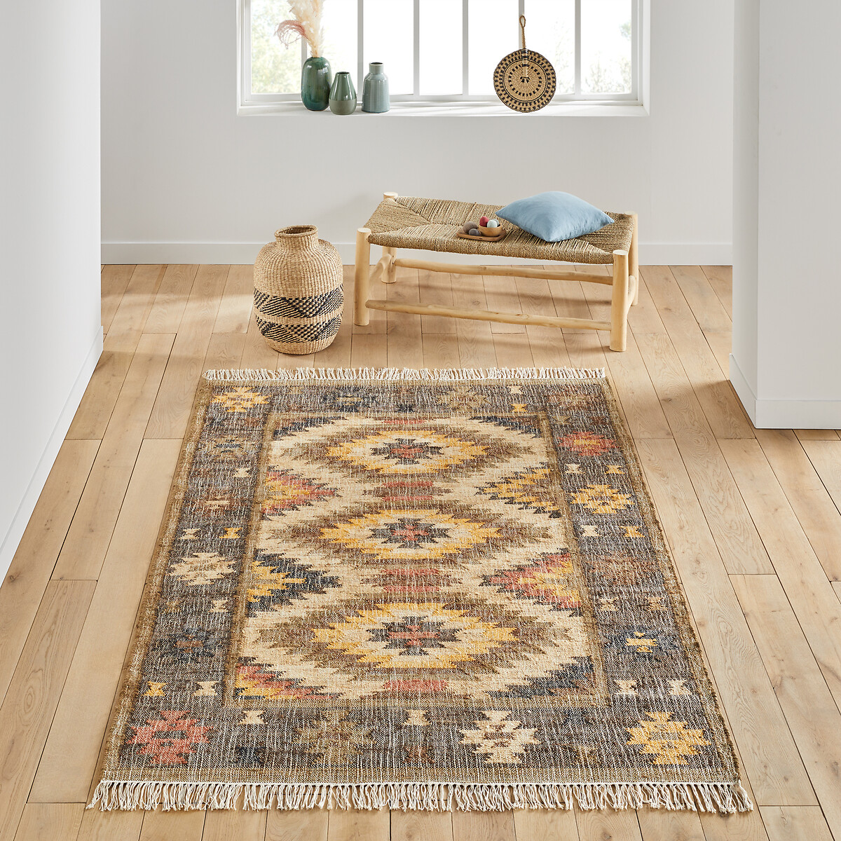 Ковер-килим Из джута и хлопка Indica 160 x 230 см разноцветный