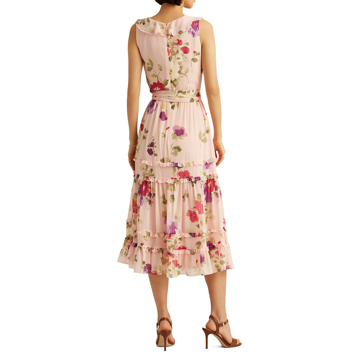 Платье LAUREN RALPH LAUREN С принтом без рукавов XS розовый, размер XS - фото 3