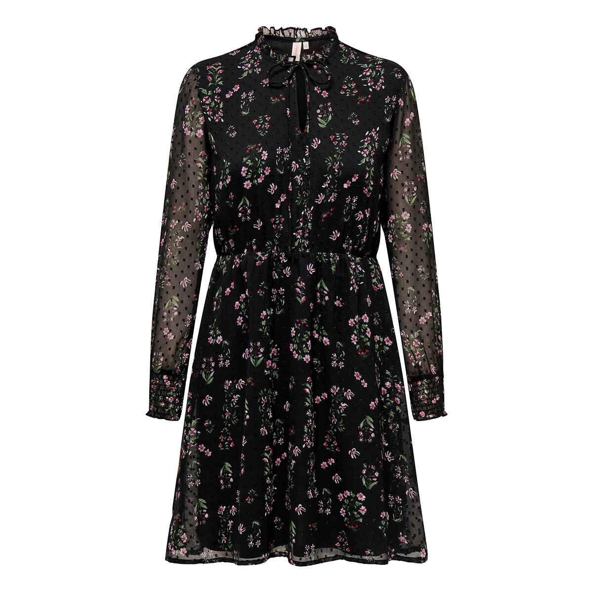Платье Короткое расклешенное с цветочным принтом XXL черный LaRedoute, размер XXL - фото 1