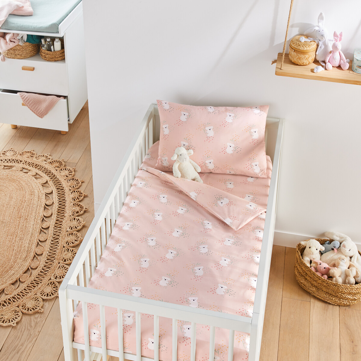 Постельное Белье для детской кроватки из хлопка Louisa 80 x 120 см розовый