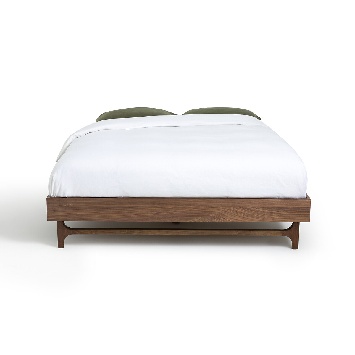 Кровать Винтажная из орехового дерева с кроватным основанием Larsen 160 x 200 см каштановый LaRedoute, размер 160 x 200 см - фото 2