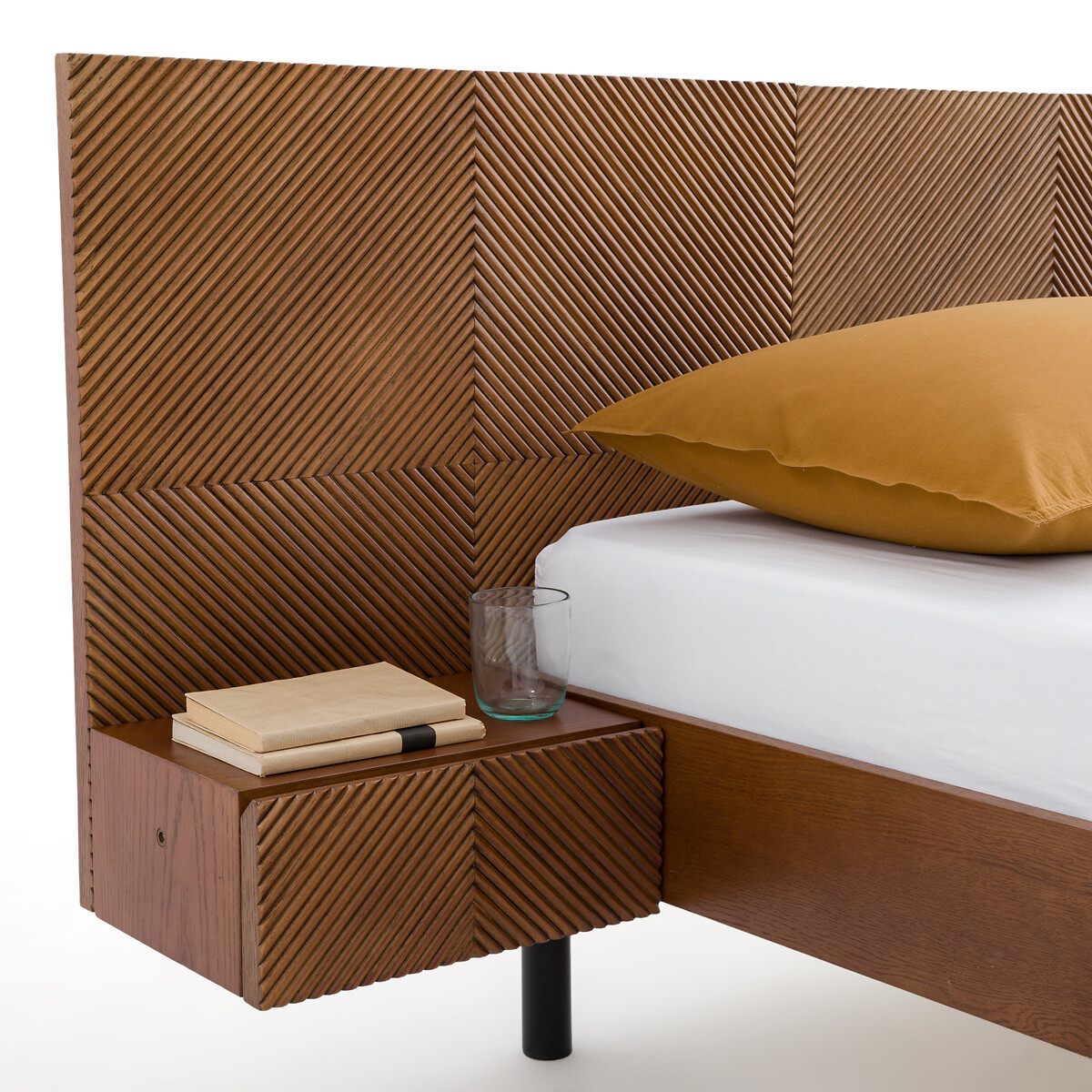 Кровать Со встроенными изголовьями и кроватным основанием Jrem 160 x 200 см каштановый LaRedoute, размер 160 x 200 см - фото 4