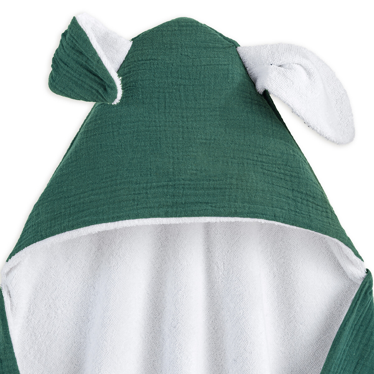 Накидка LaRedoute Для ванной из хлопчатобумажной газовой ткани для новорожденного Kumla 100 x 100 см зеленый, размер 100 x 100 см - фото 2