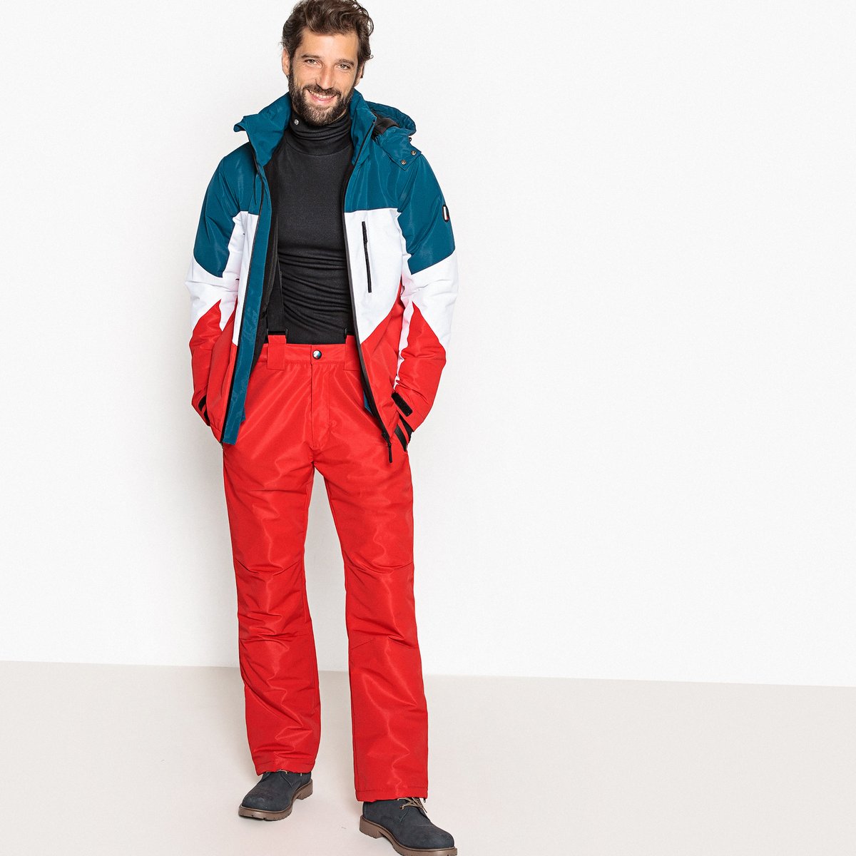 Куртка La Redoute Лыжная с воротником-стойкой и капюшоном L синий, размер L - фото 2