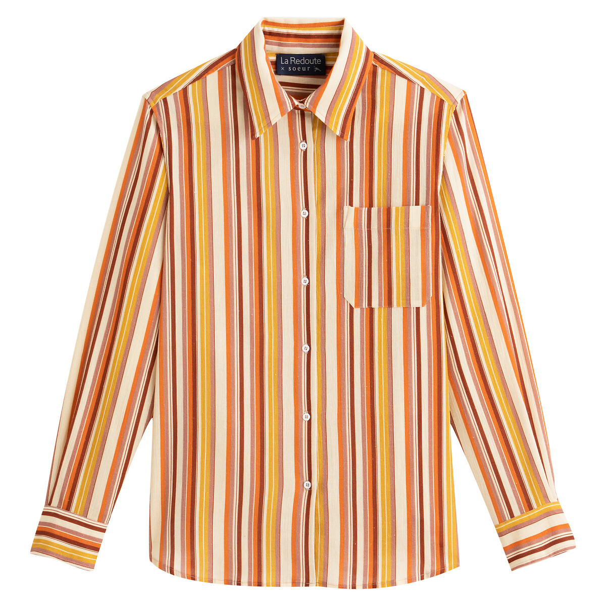 Рубашка LaRedoute С длинными рукавами 38 (FR) - 44 (RUS) разноцветный, размер 38 (FR) - 44 (RUS) С длинными рукавами 38 (FR) - 44 (RUS) разноцветный - фото 1