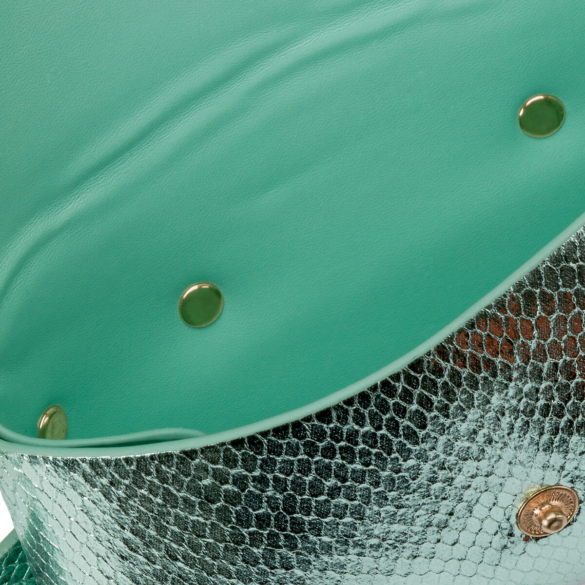 Клатч LA REDOUTE COLLECTIONS С ремешком с эффектом чешуек 85 см зеленый, размер 85 см - фото 3