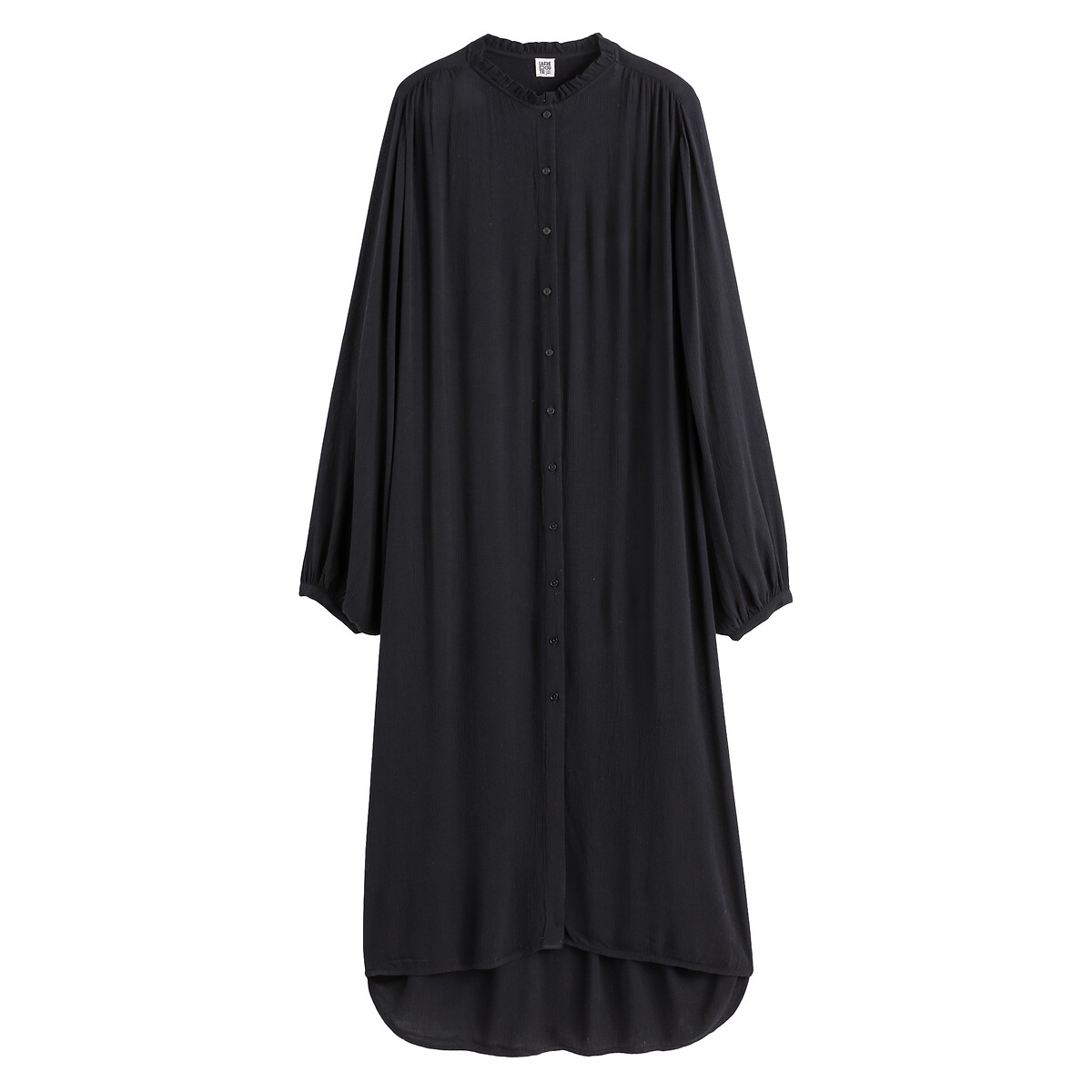 Платье Длинное круглый вырез рукава с напуском 40 черный LaRedoute, размер 40 - фото 5