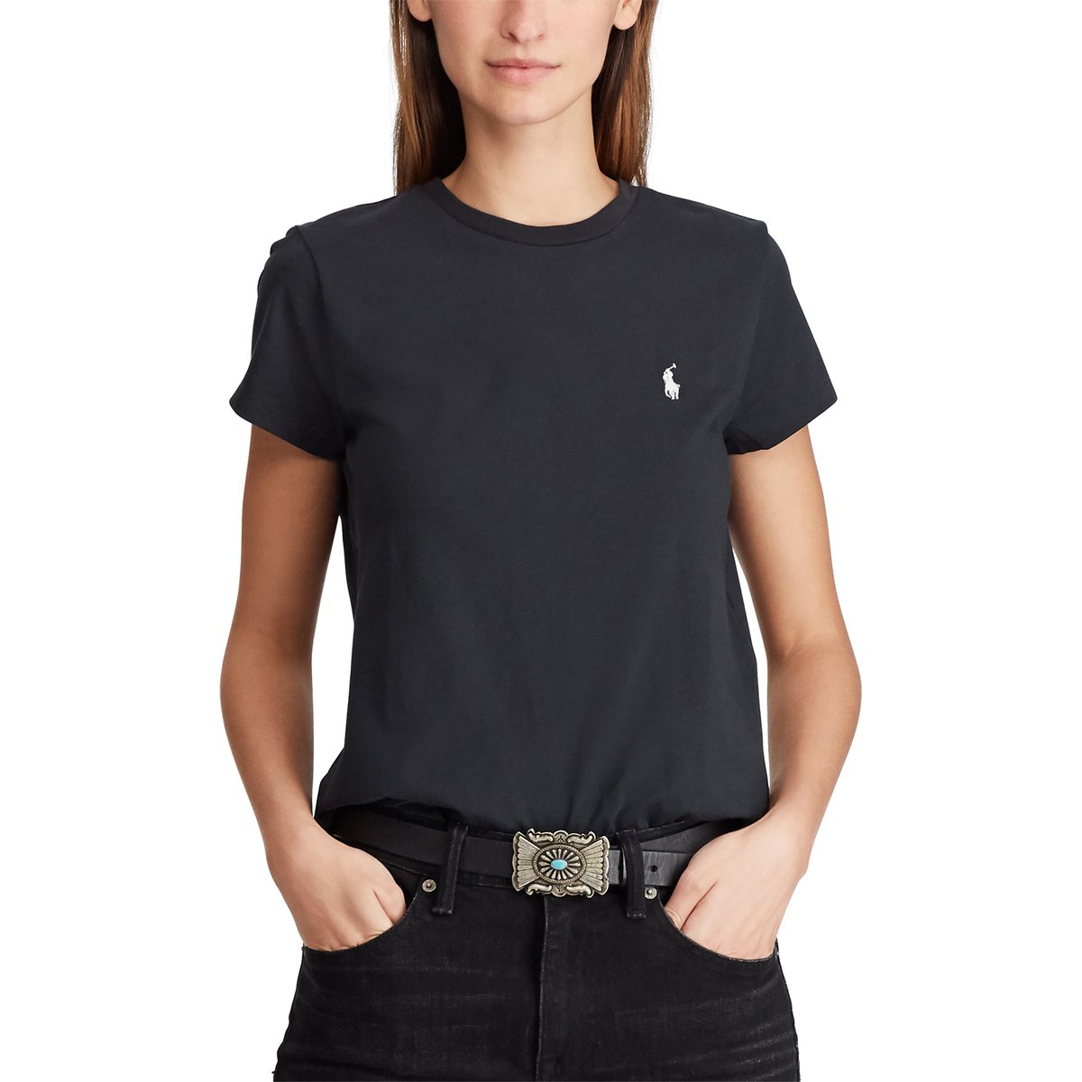 

Блузка POLO RALPH LAUREN, Черный, С круглым вырезом и короткими рукавами S черный