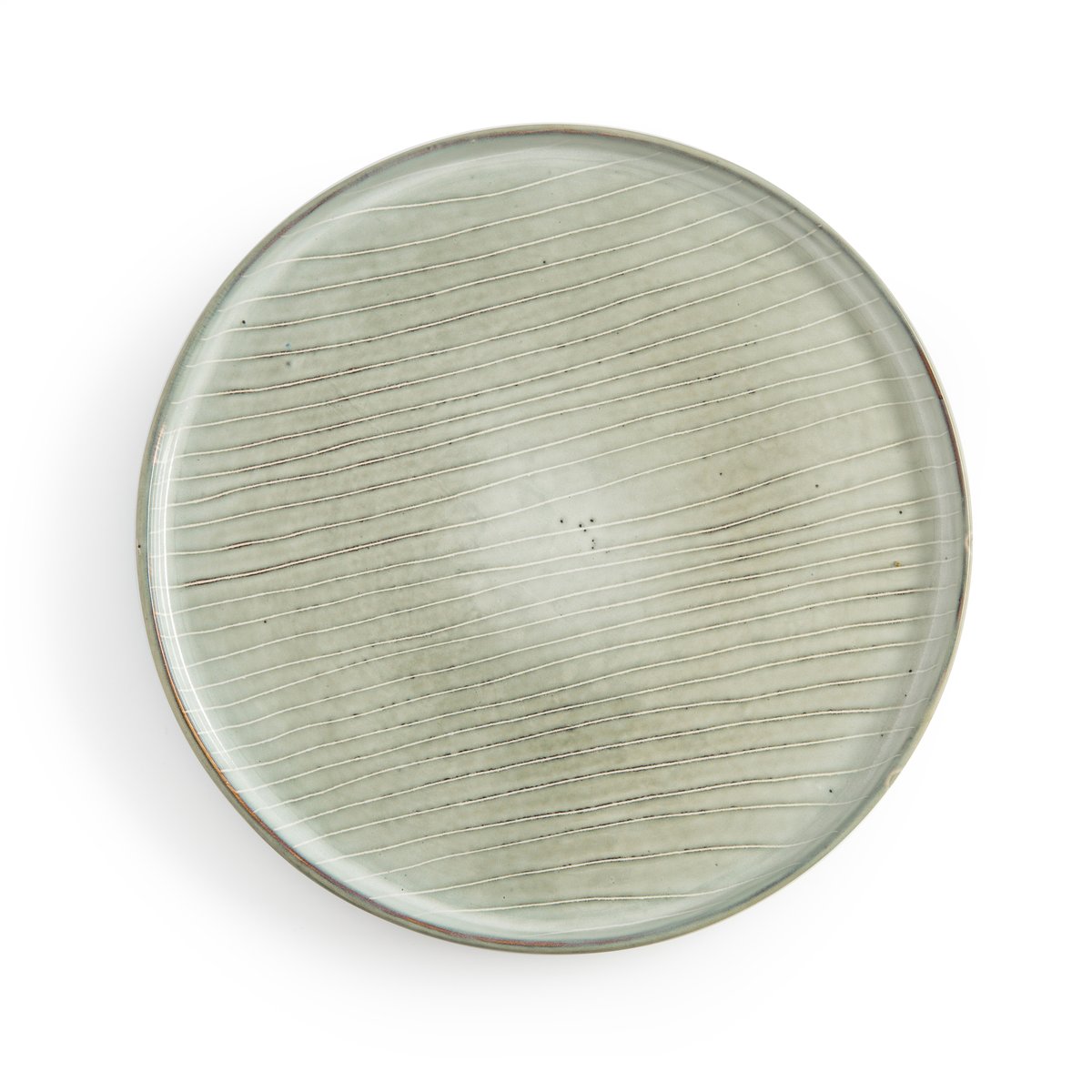 4 тарелки LaRedoute Плоские из керамики Shima единый размер зеленый поднос laredoute octave единый размер зеленый