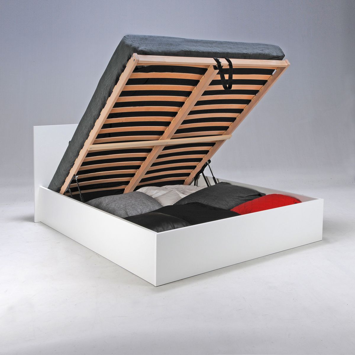 Lit coffre avec sommier relevable, Cladie