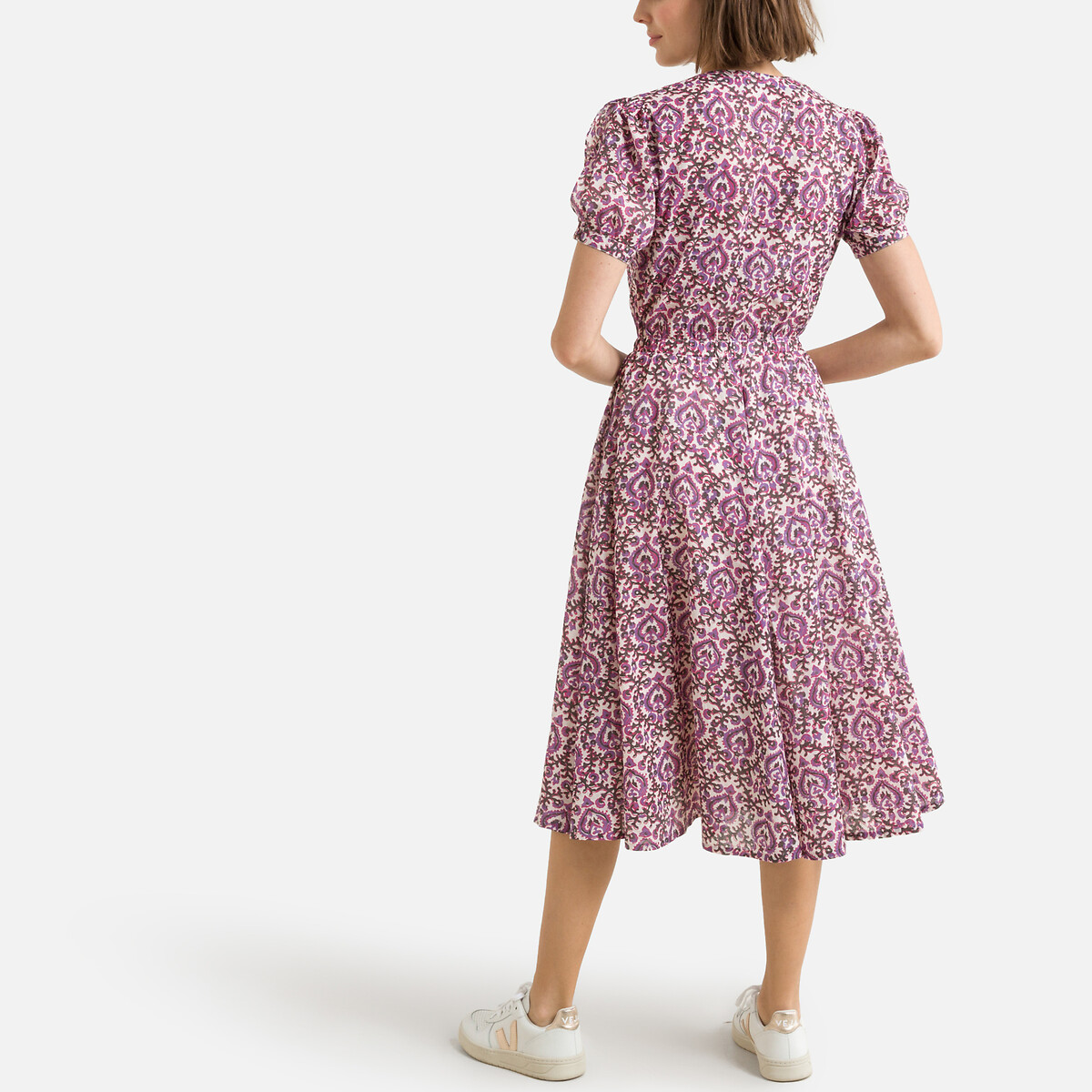 Платье LEON & HARPER с принтом и запахом RULY S фиолетовый, размер S - фото 4
