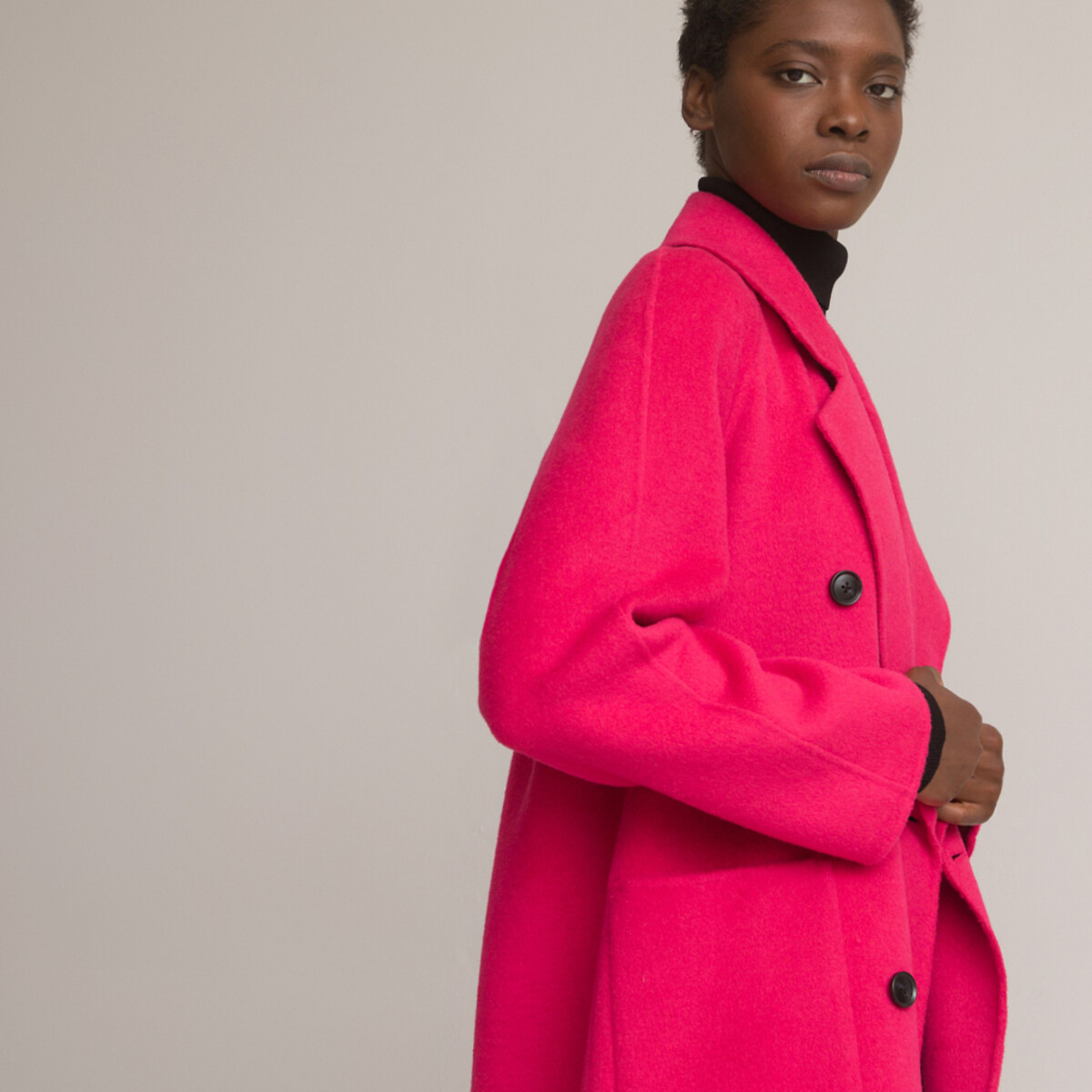 Пальто Из шерстяного драпа 34 (FR) - 40 (RUS) розовый LaRedoute, размер 34 (FR) - 40 (RUS) Пальто Из шерстяного драпа 34 (FR) - 40 (RUS) розовый - фото 1