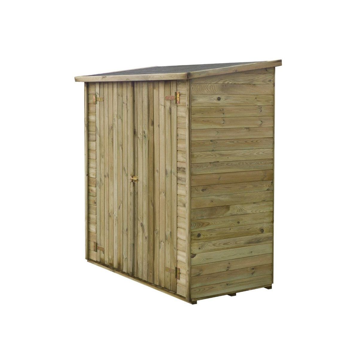 Abri jardin bois adossable "Lipki " - 1.79 x 0.90 x 1.76/1.86 m - 1.62 m² - 12 mm - Avec plancher