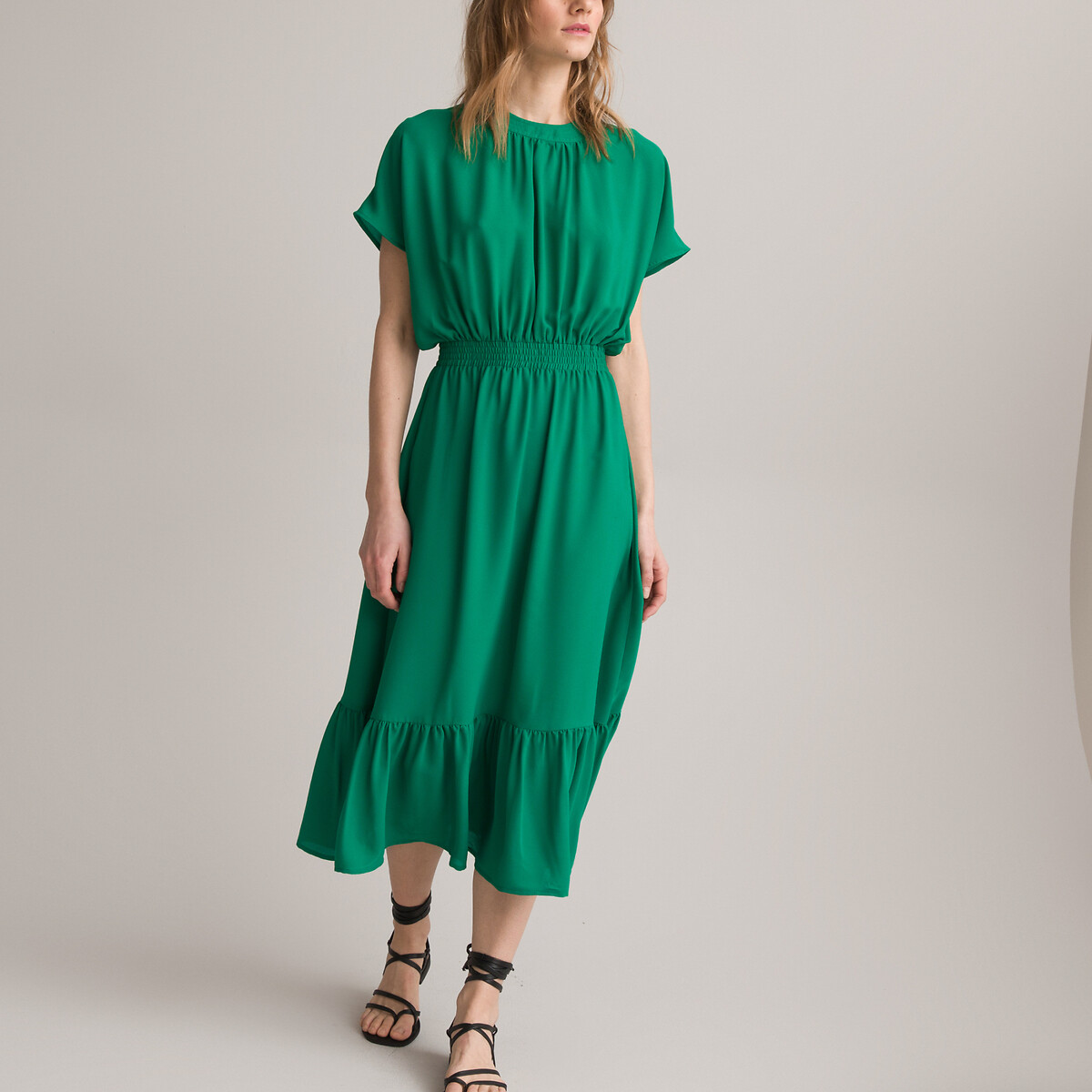 Платье Длинное с короткими рукавами 50 зеленый LaRedoute, размер 50 - фото 2