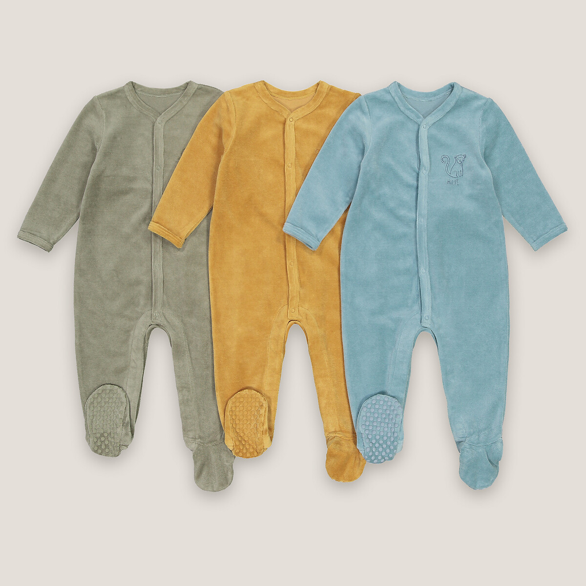 Пижама Цельная из велюра для детей до 2 лет 0 мес. - 50 см желтый