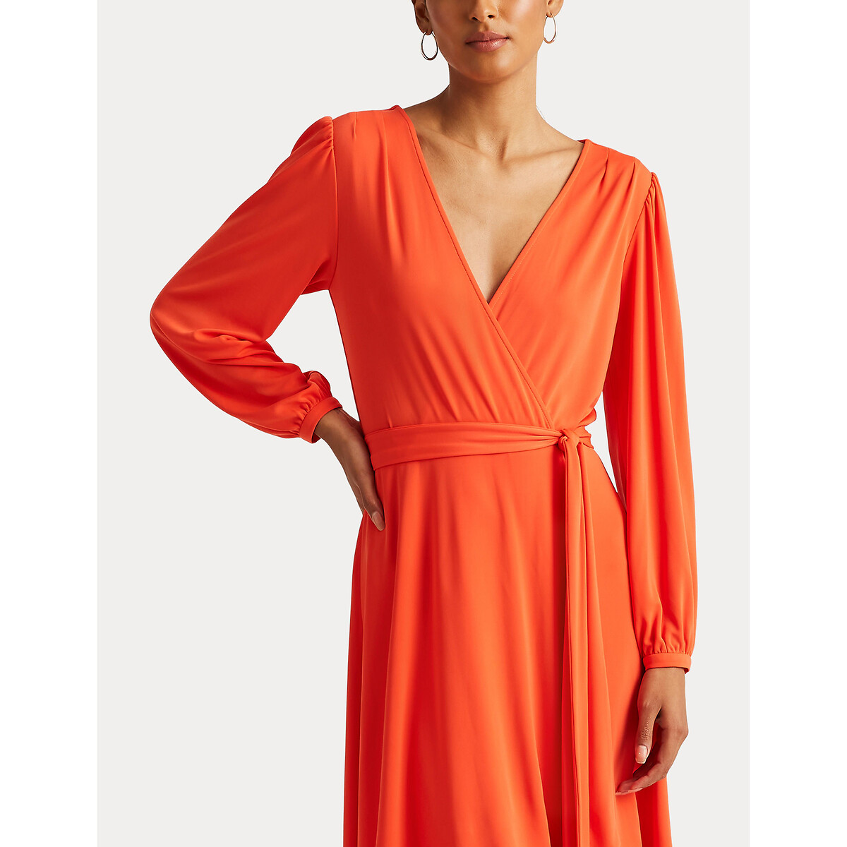 Платье LAUREN RALPH LAUREN С запахом с длинными рукавами L оранжевый, размер L - фото 2