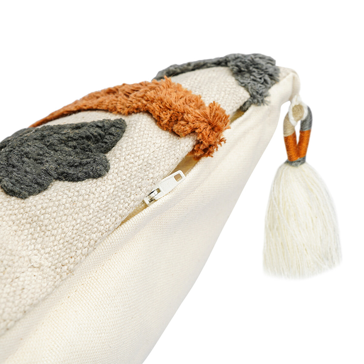 Подушка декоративная с бахромой и вышивкой Abstract play из коллекции Ethnic 30х45 см  единый размер разноцветный LaRedoute - фото 5