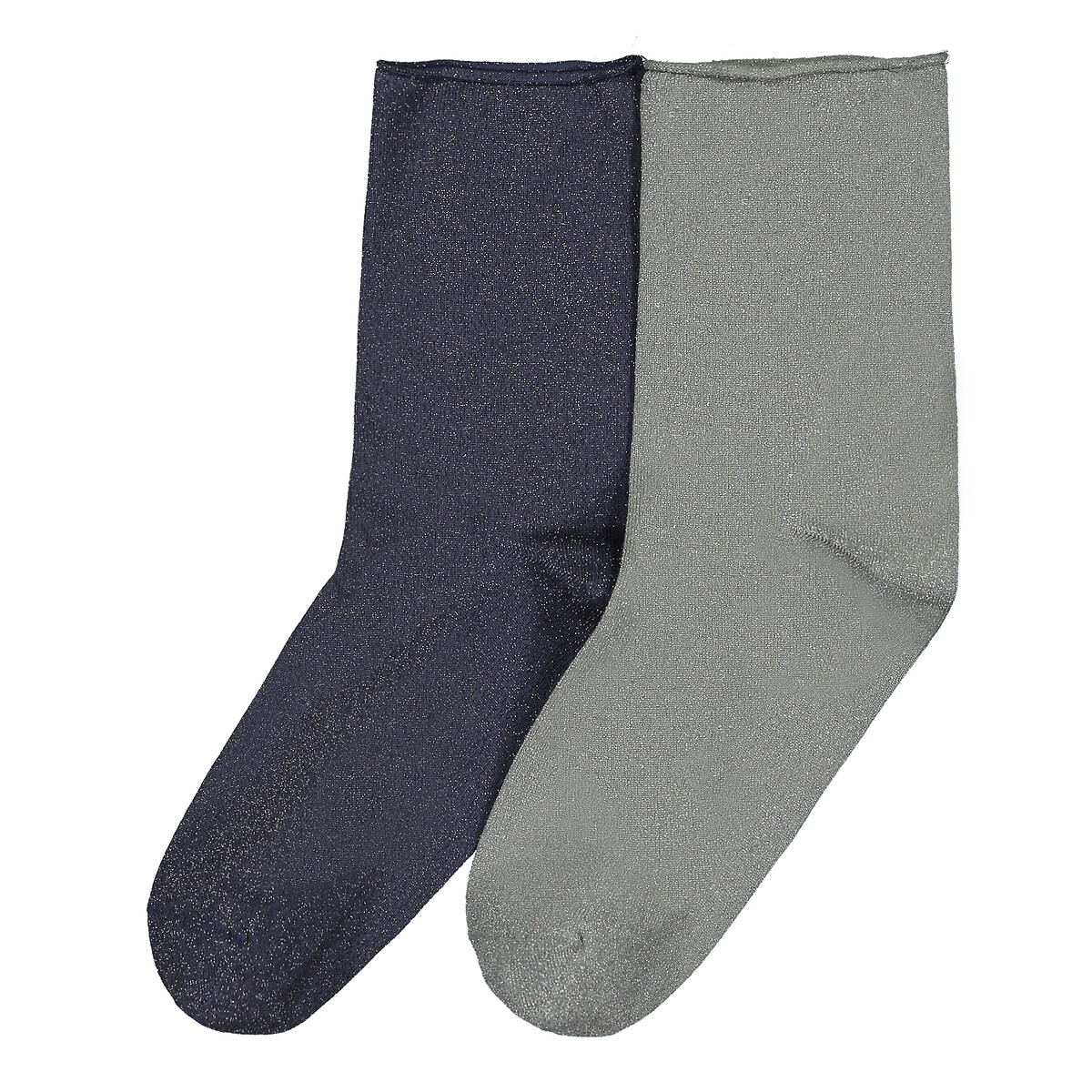 Комплект из двух пар носков LA REDOUTE COLLECTIONS Из трикотажа с эффектом блеска 35/38 синий, размер 35/38