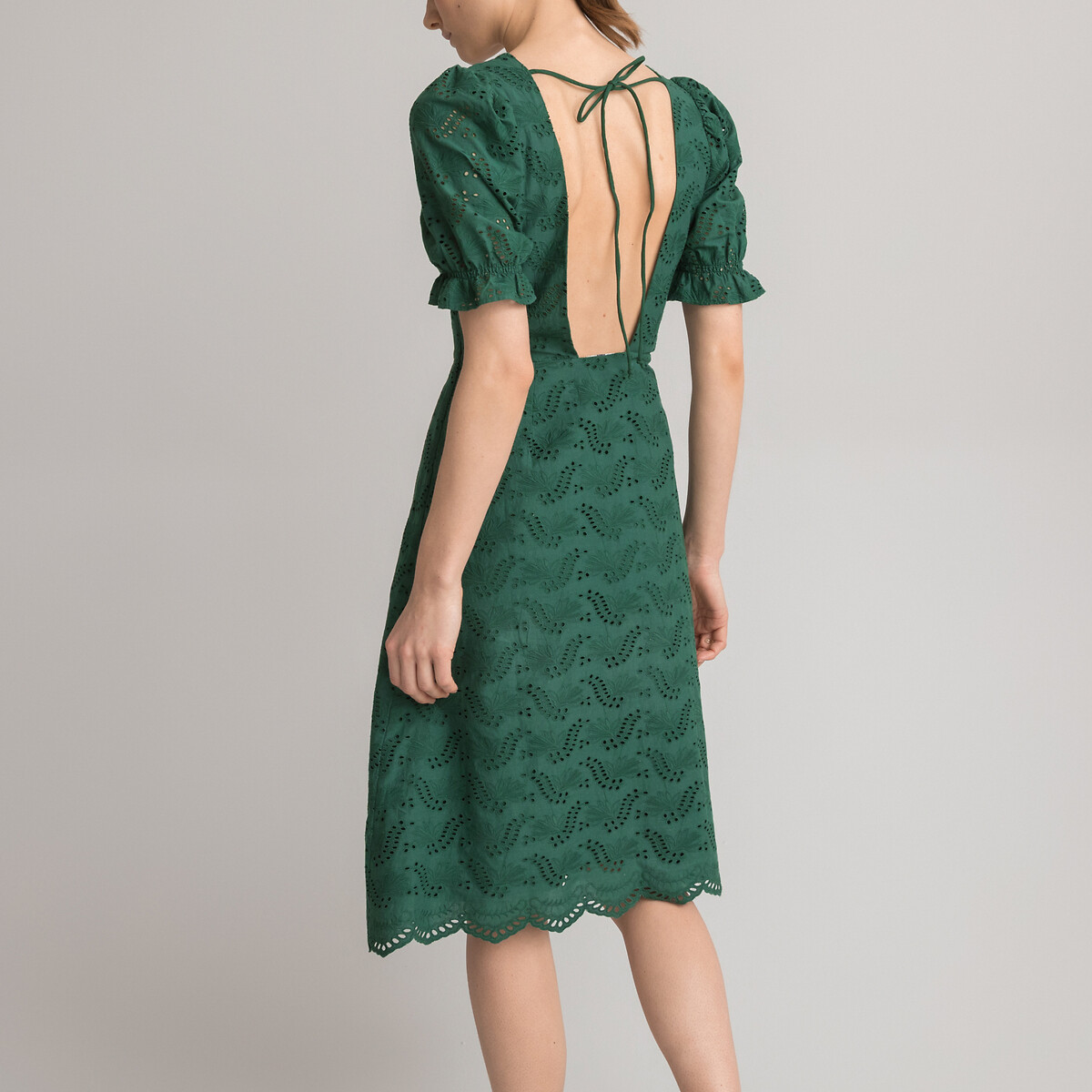 Платье LA REDOUTE COLLECTIONS С короткими рукавами с напуском 54 зеленый, размер 54 - фото 4