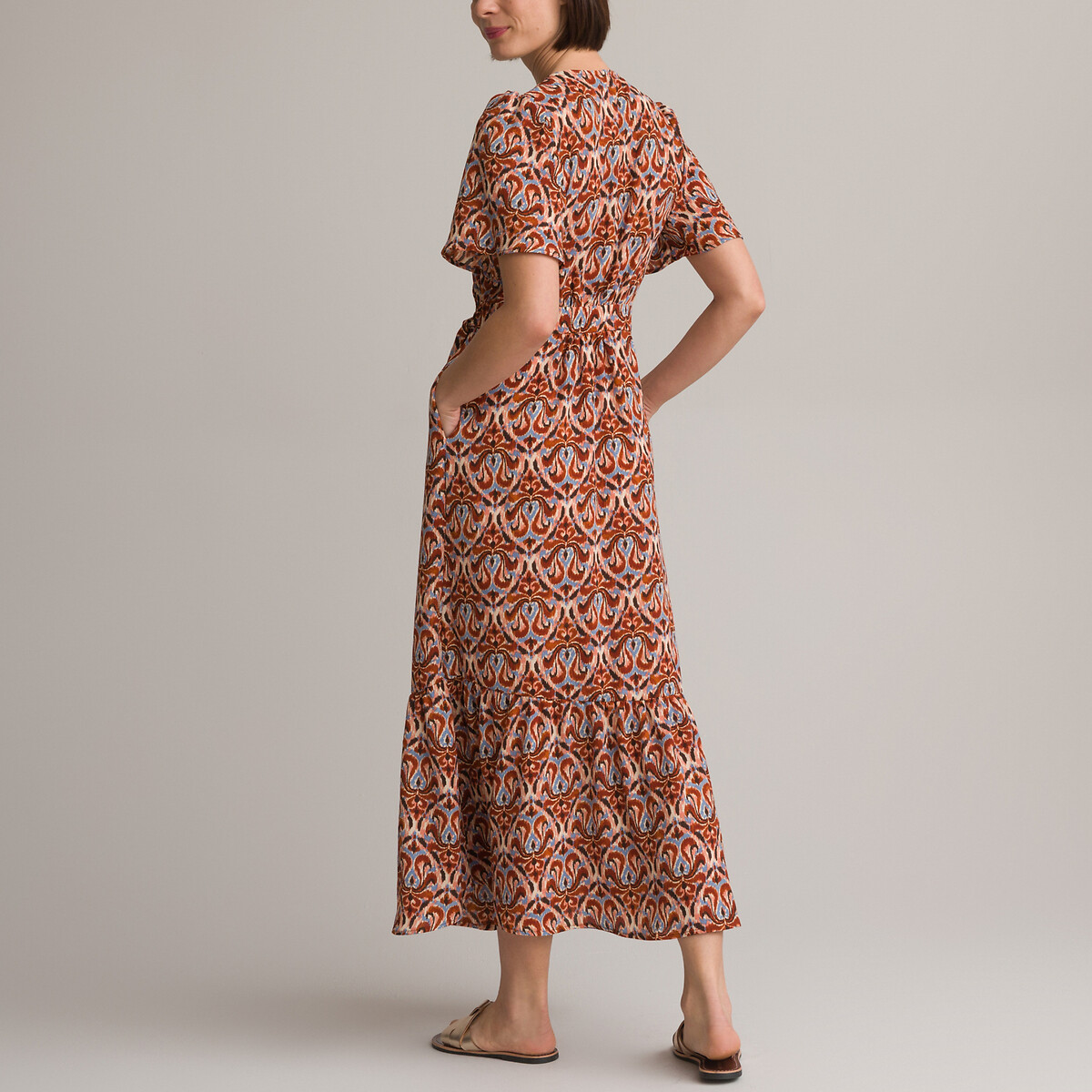 Платье Длинное с этническим принтом 42 каштановый LaRedoute, размер 42 - фото 4