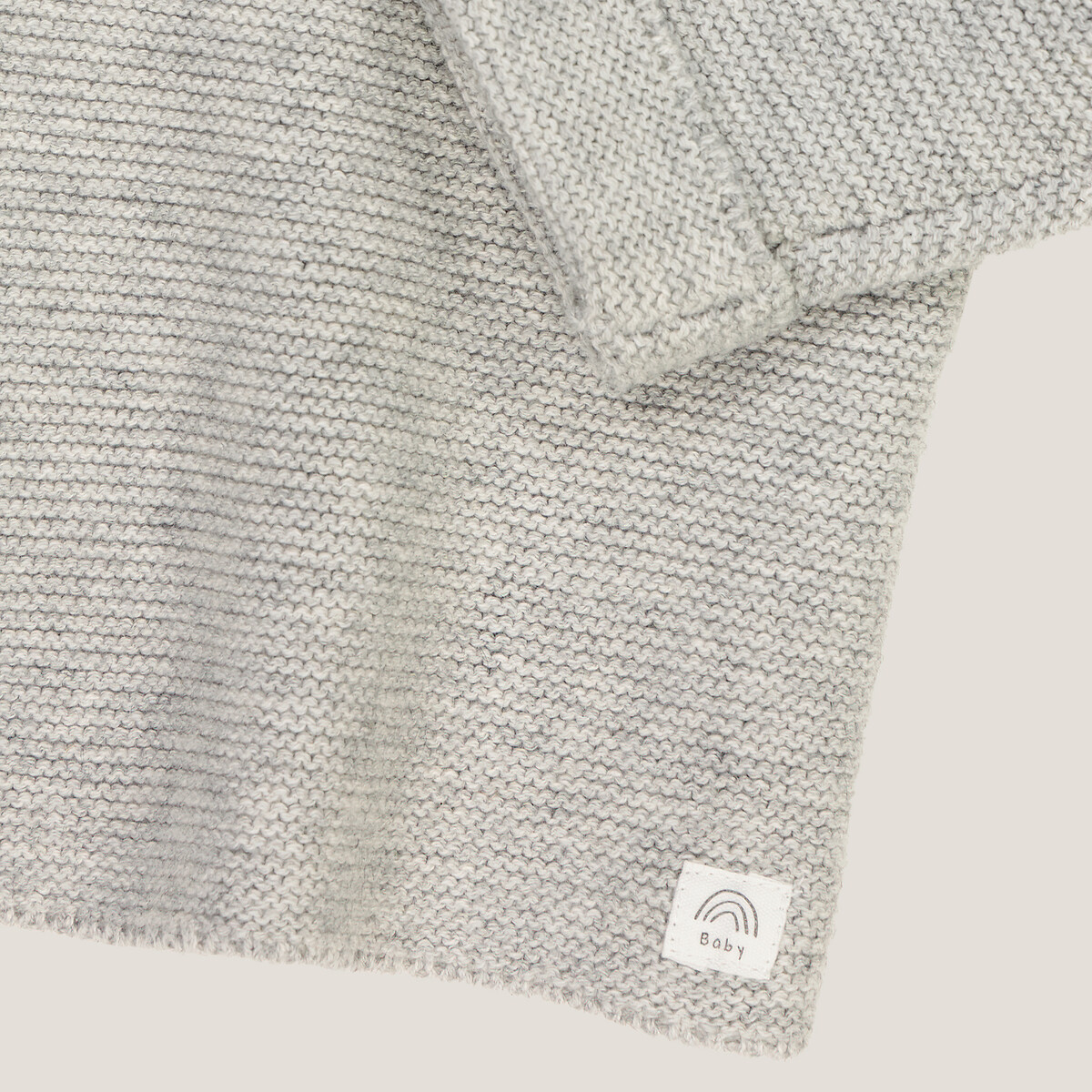 Кардиган На пуговицах платочной вязки 2 года - 86 см серый LaRedoute, размер 2 года - 86 см - фото 3
