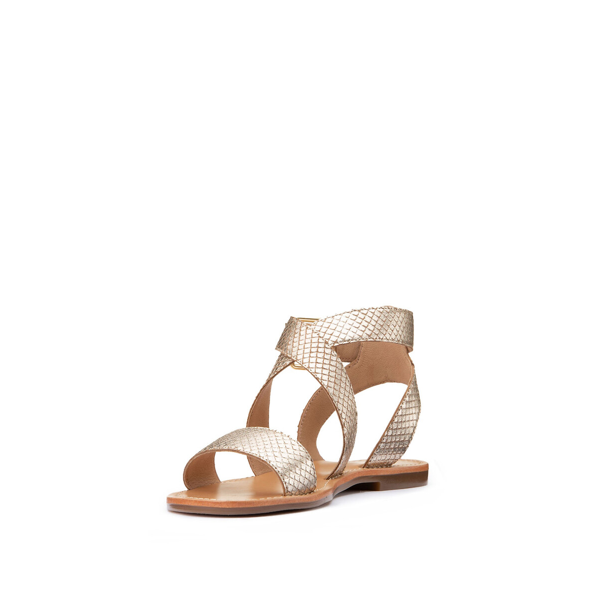 

Сандалии LA REDOUTE COLLECTIONS, Золотистый, Сандалии Из кожи с эффектом чешуек без каблука 36 золотистый