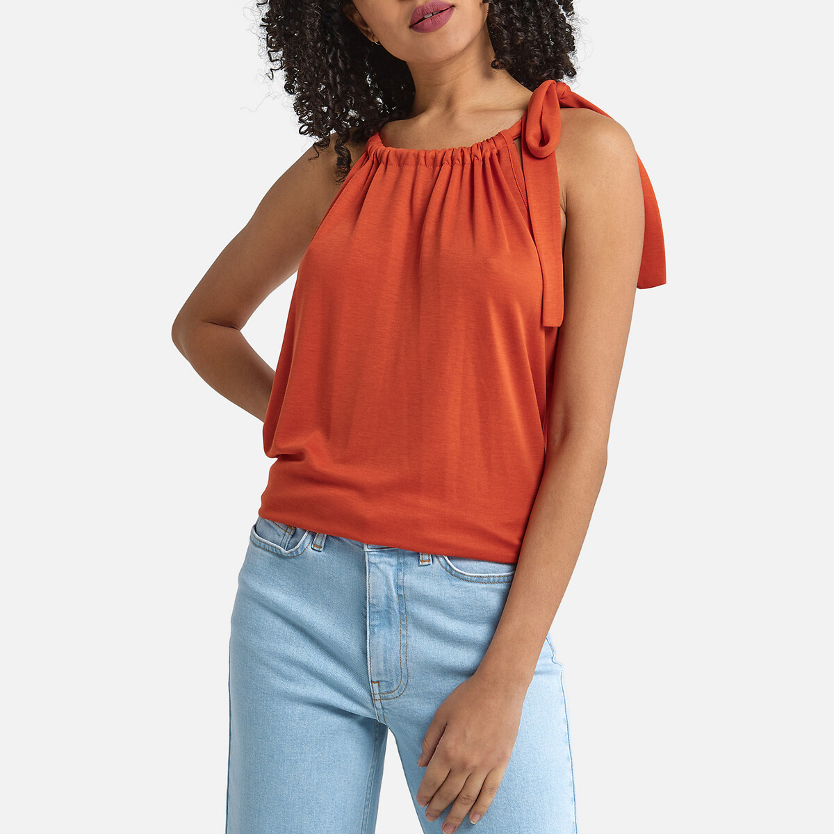 

Топ La Redoute, Красный, С круглым вырезом американские проймы S красный