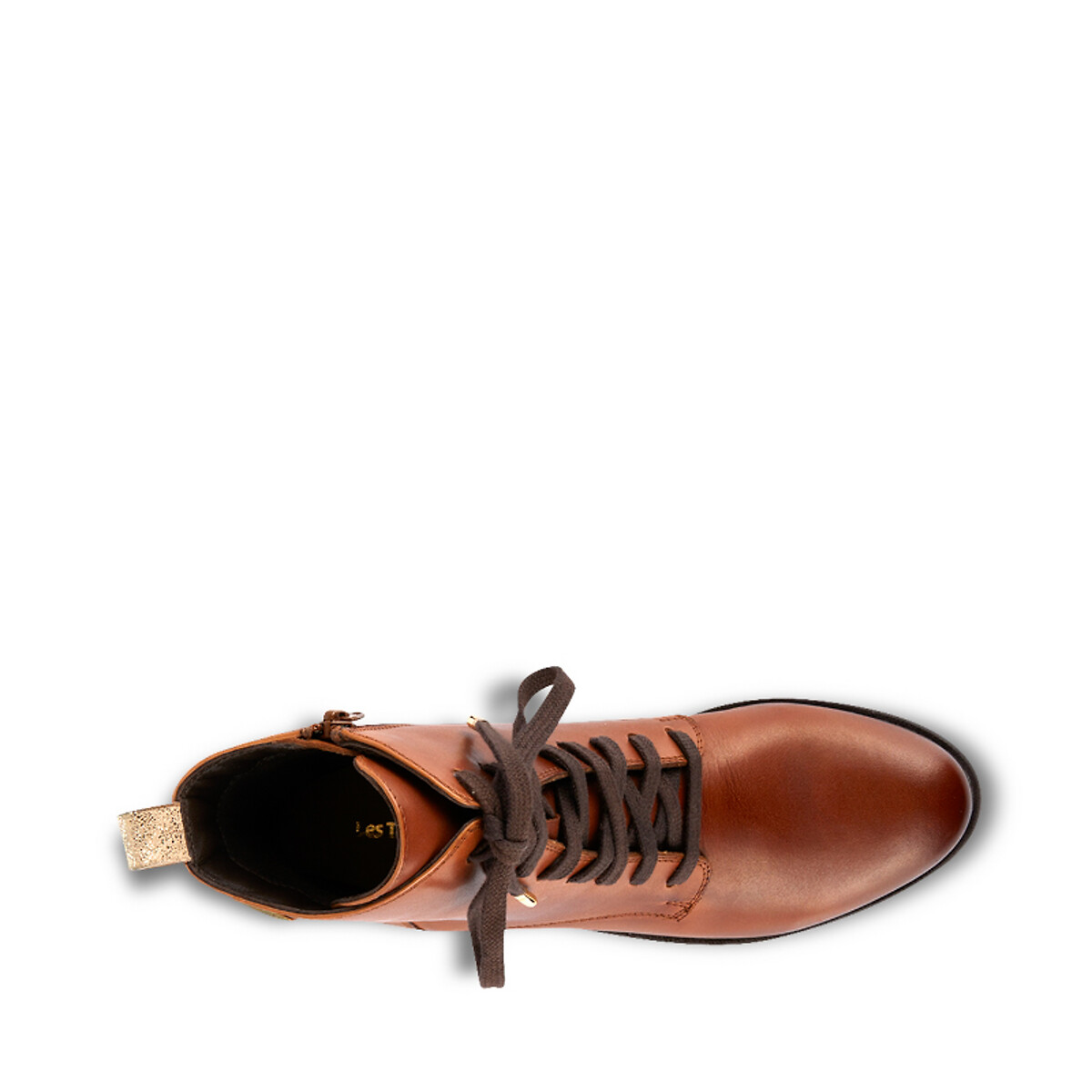 Ботинки LaRedoute Из кожи на шнуровке Mathilde 40 каштановый, размер 40 - фото 3