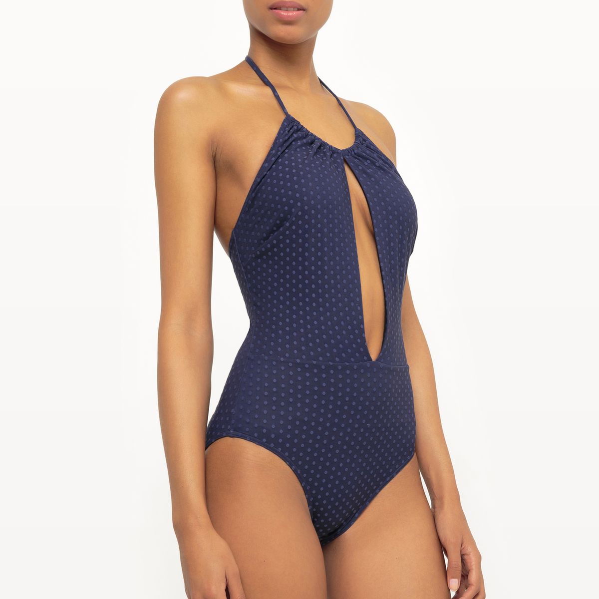Maillot de bain 1 pièce à pois en relief