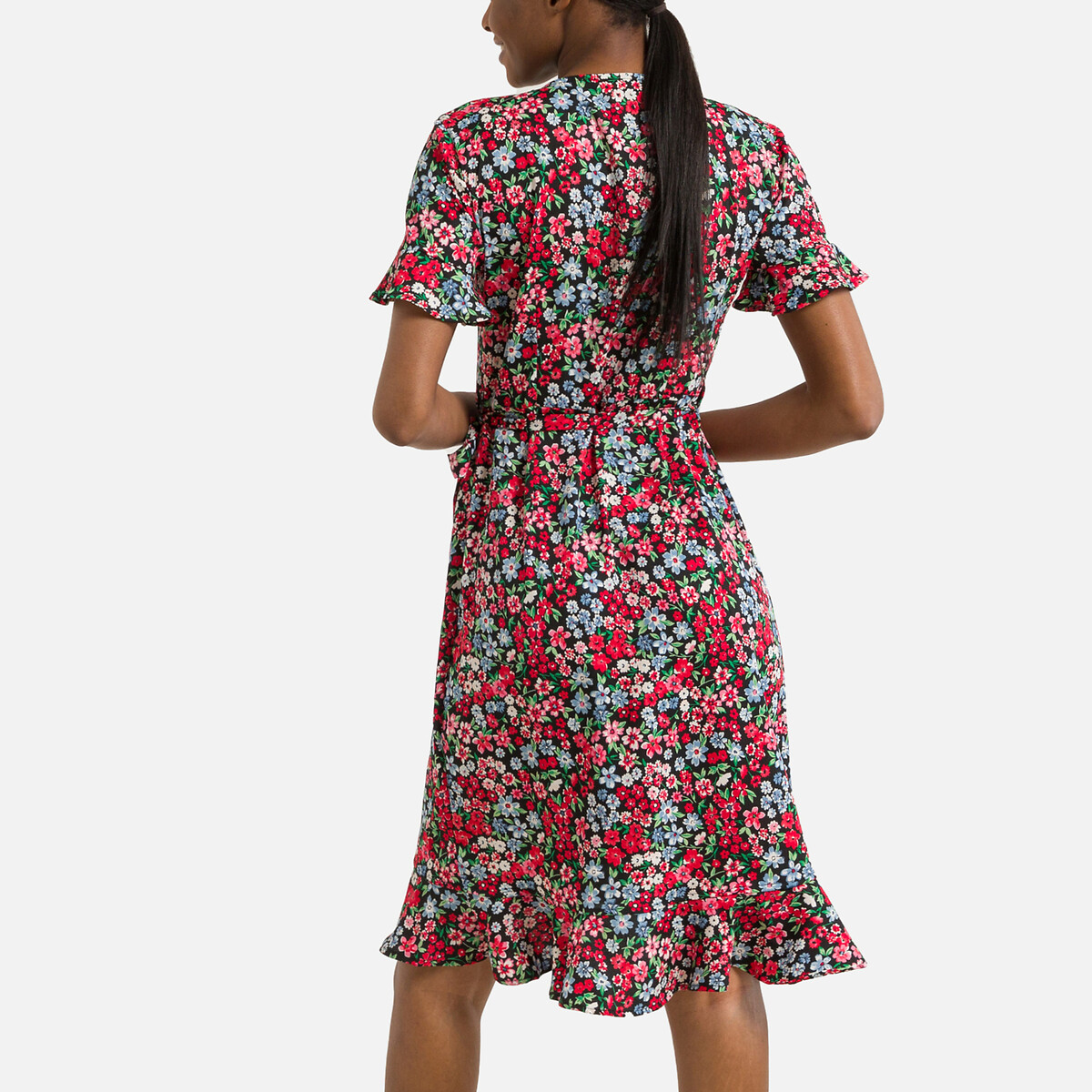 Платье С запахом с цветочным принтом 42 разноцветный LaRedoute, размер 42 - фото 4