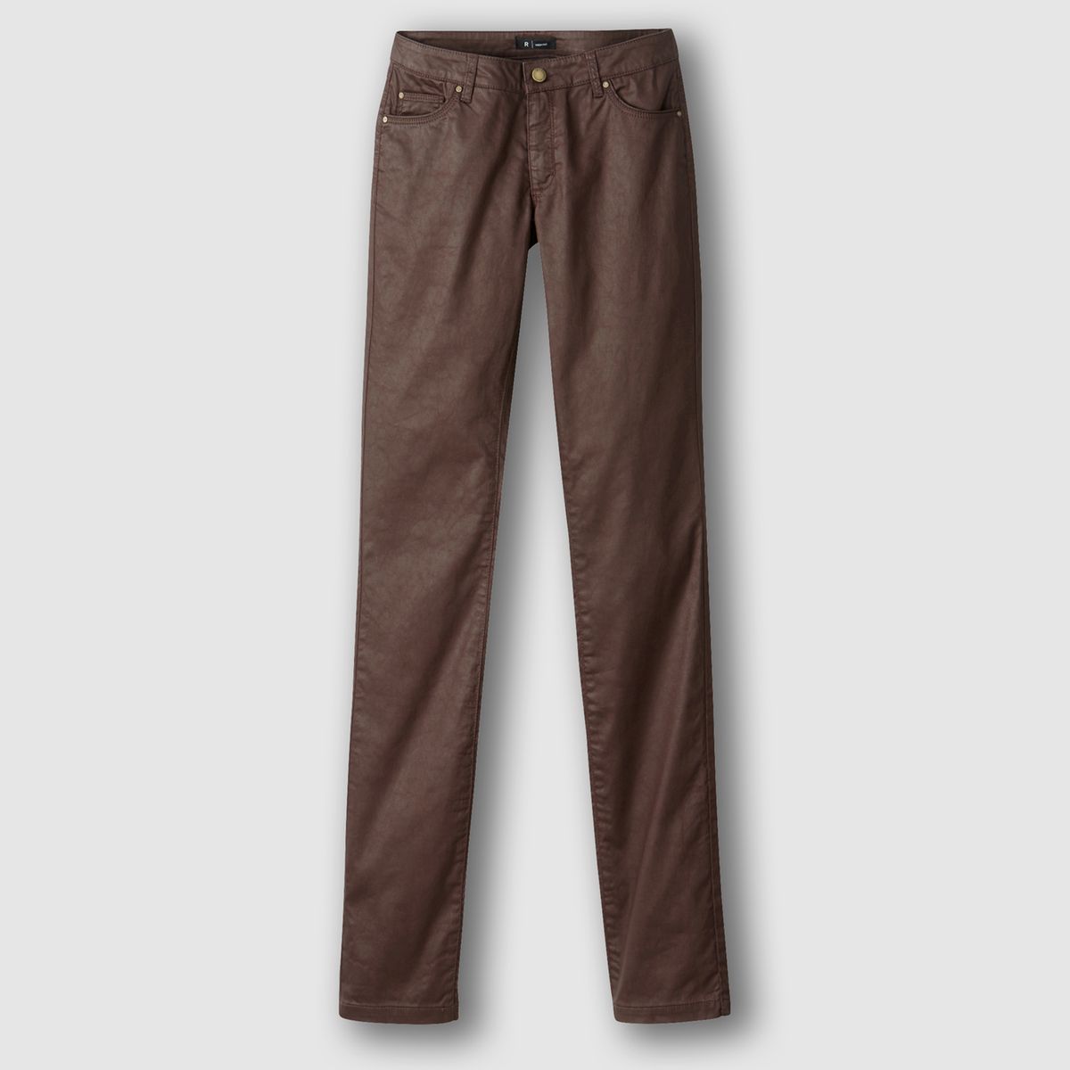 Pantalon droit enduit