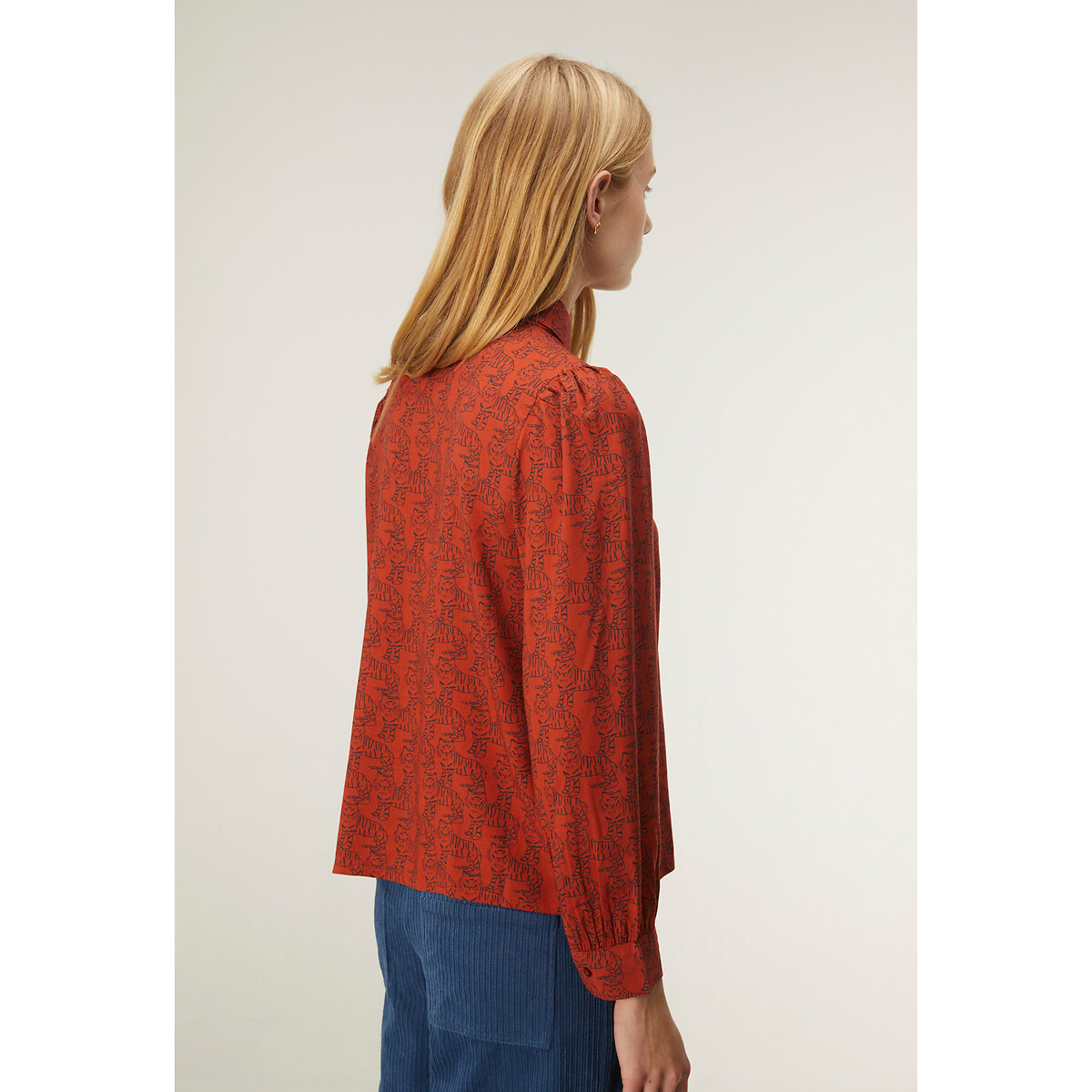 Блузка COMPANIA FANTASTICA Блузка С анималистичным принтом M оранжевый, размер M - фото 2