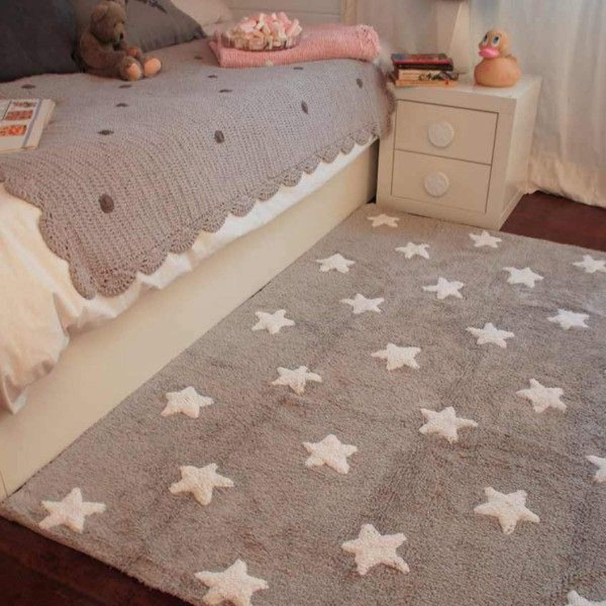 Tapis Enfant : Étoiles Blanches