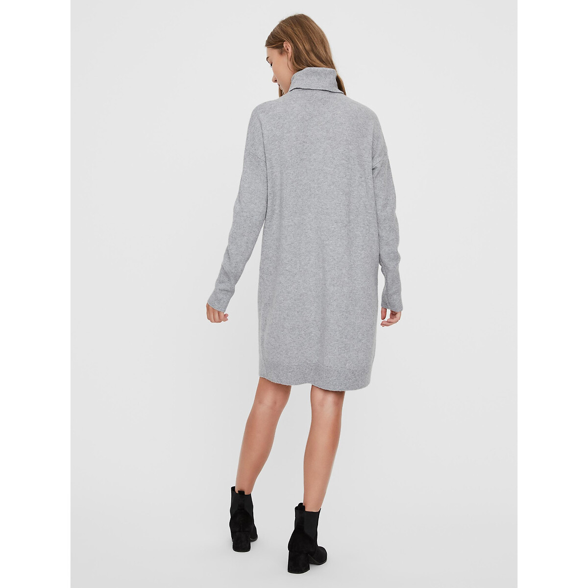 Платье-пуловер С воротником-стойкой L серый LaRedoute, размер L - фото 3