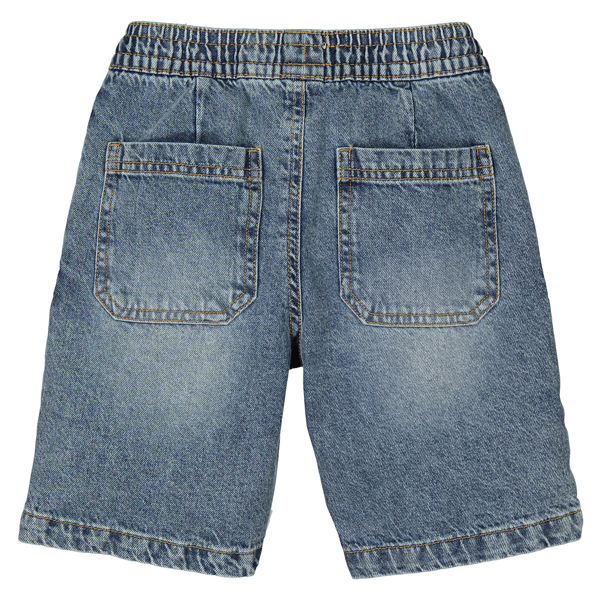 Бермуды Из джинсовой ткани с поясом на резинке 10 синий LaRedoute, размер 10 - фото 4