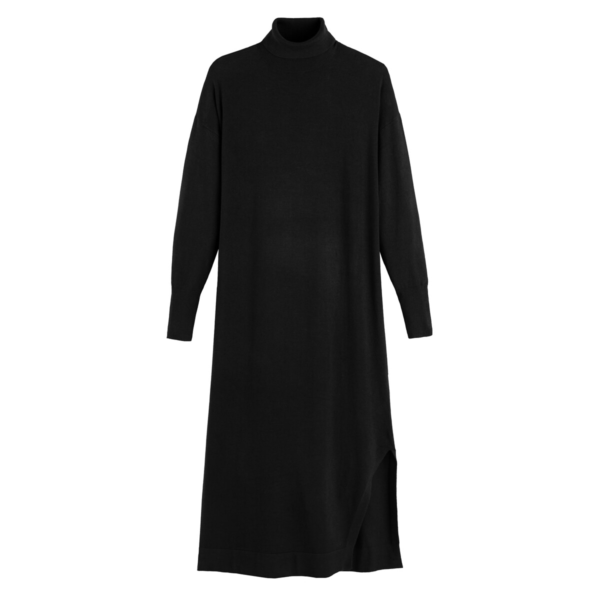Платье-пуловер С высоким воротником длина миди L черный LaRedoute, размер L - фото 5