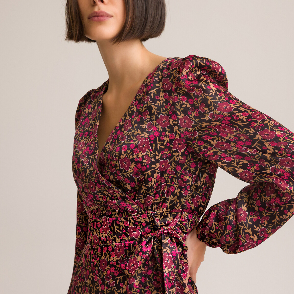 Платье LaRedoute Короткое с эффектом запаха 40 разноцветный, размер 40 - фото 3