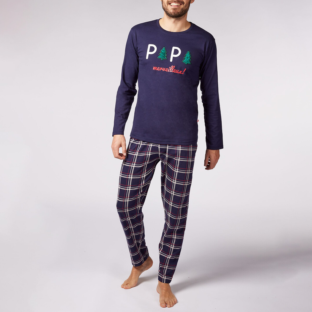Пижама DODO Пижама С длинными рукавами и брюками с принтом Papa XL синий, размер XL - фото 1