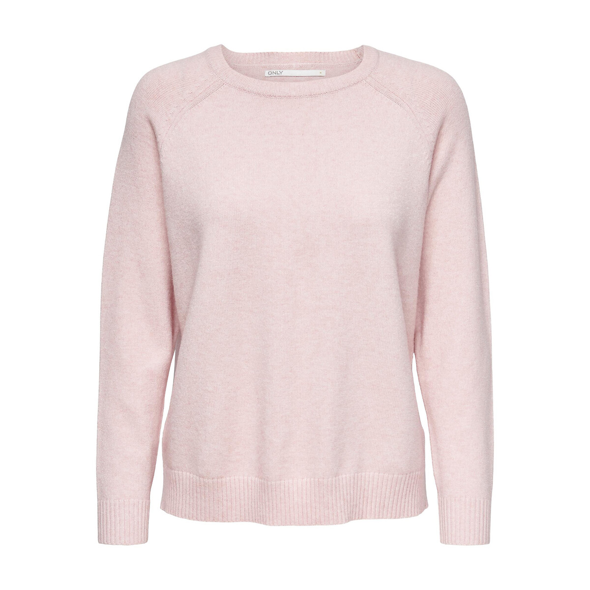 Пуловер ONLY С круглым вырезом S розовый, размер S - фото 3