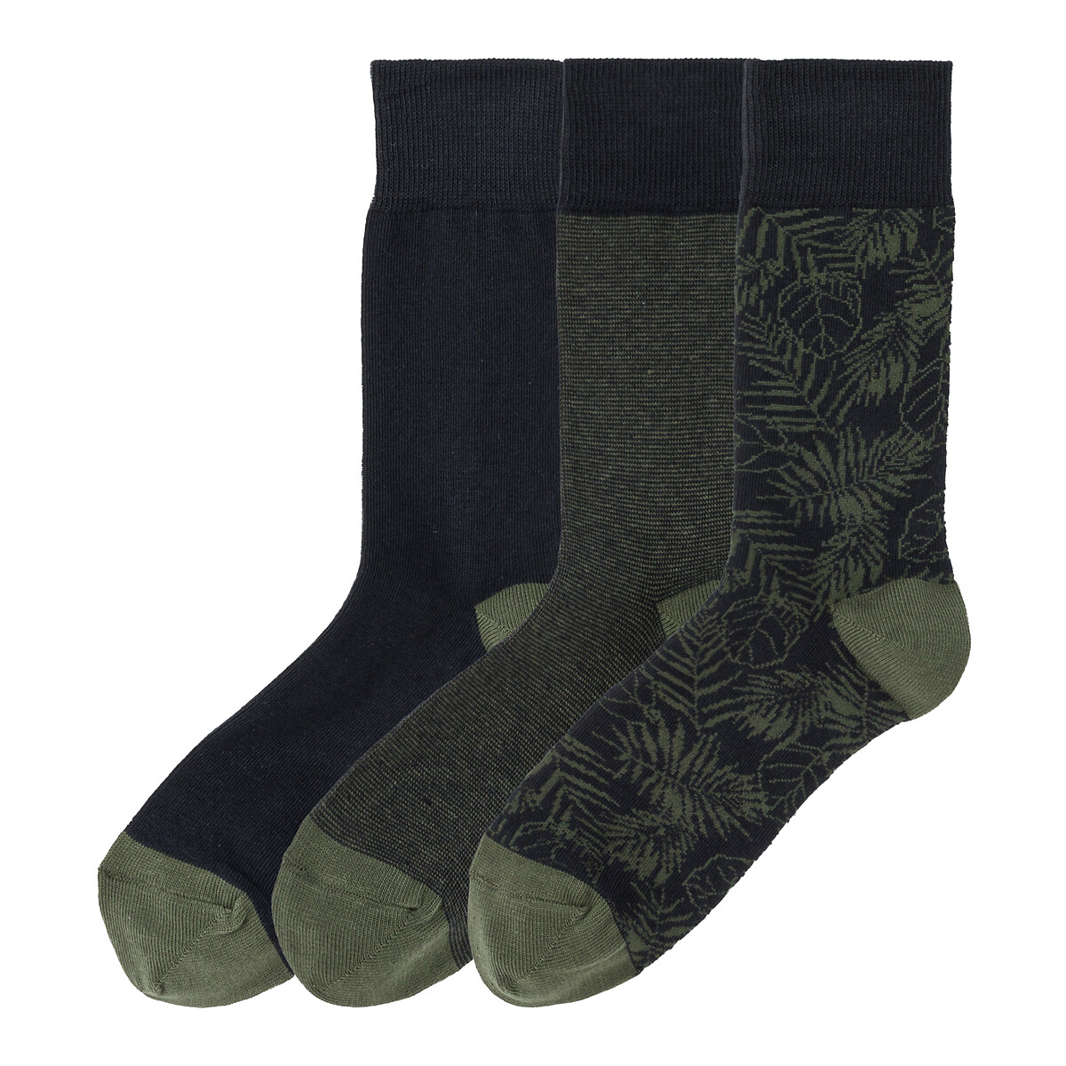 Комплект из 3 пар носков LA REDOUTE COLLECTIONS La Redoute 43/46 зеленый, размер 43/46 La Redoute 43/46 зеленый - фото 1