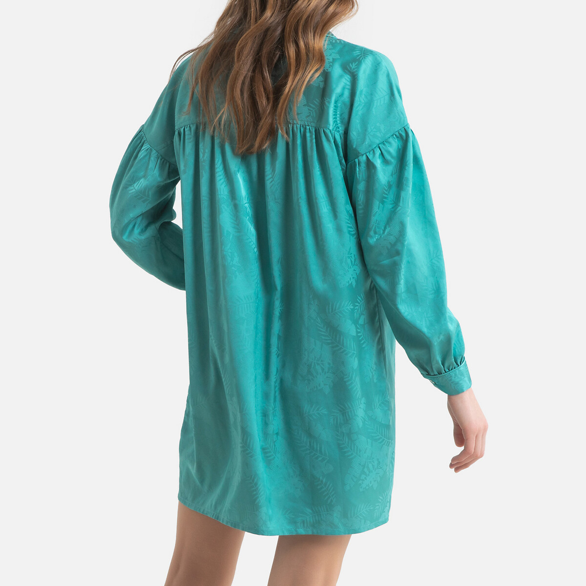 Ночная LaRedoute Рубашка в форме пижамы из сатина 44 (FR) - 50 (RUS) зеленый, размер 44 (FR) - 50 (RUS) Рубашка в форме пижамы из сатина 44 (FR) - 50 (RUS) зеленый - фото 4