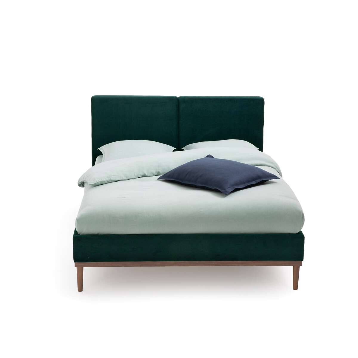 Кровать LaRedoute Мягкая с кроватным основанием Cooly 140 x 190 см зеленый, размер 140 x 190 см - фото 2