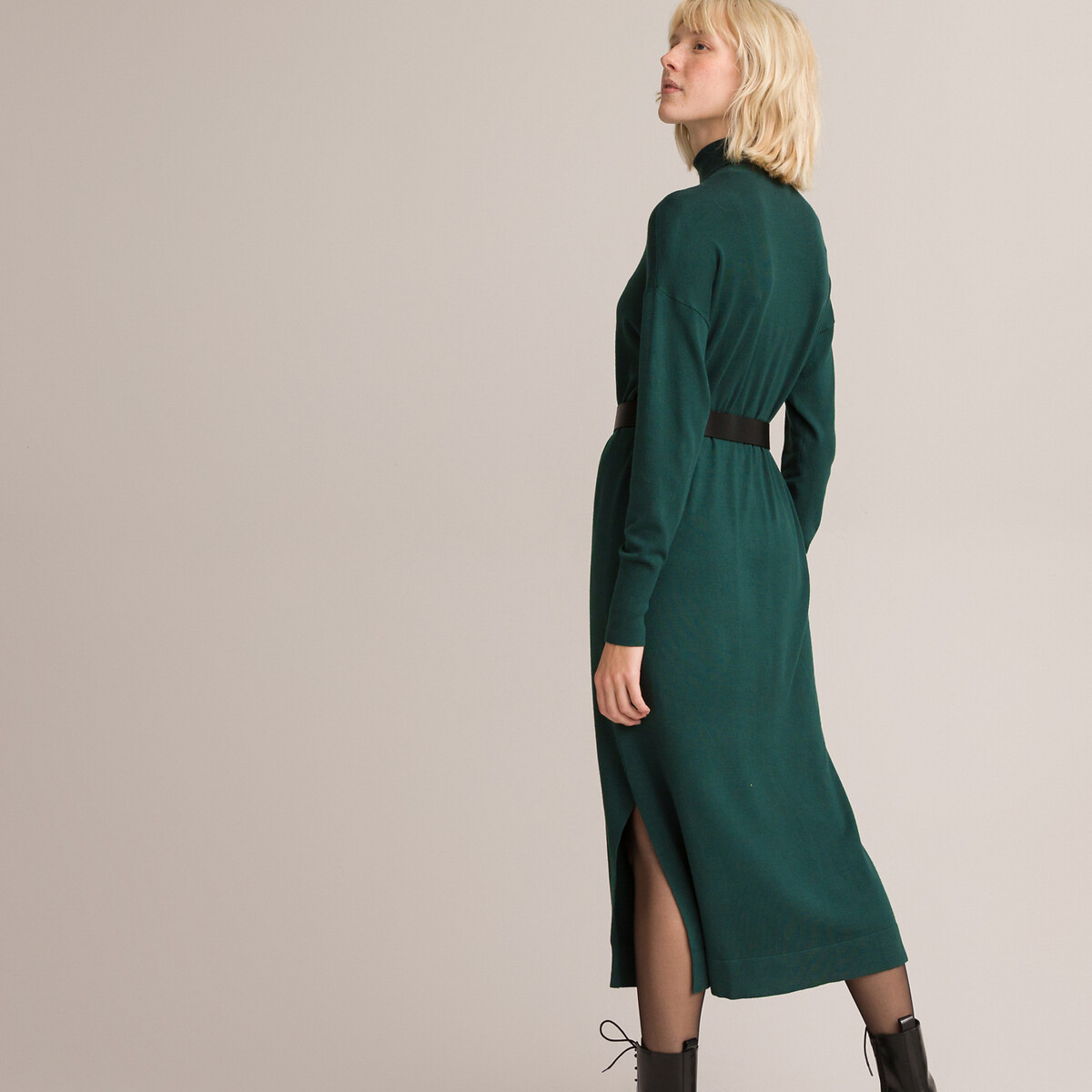 Платье-пуловер С высоким воротником длина миди XL зеленый LaRedoute, размер XL - фото 4