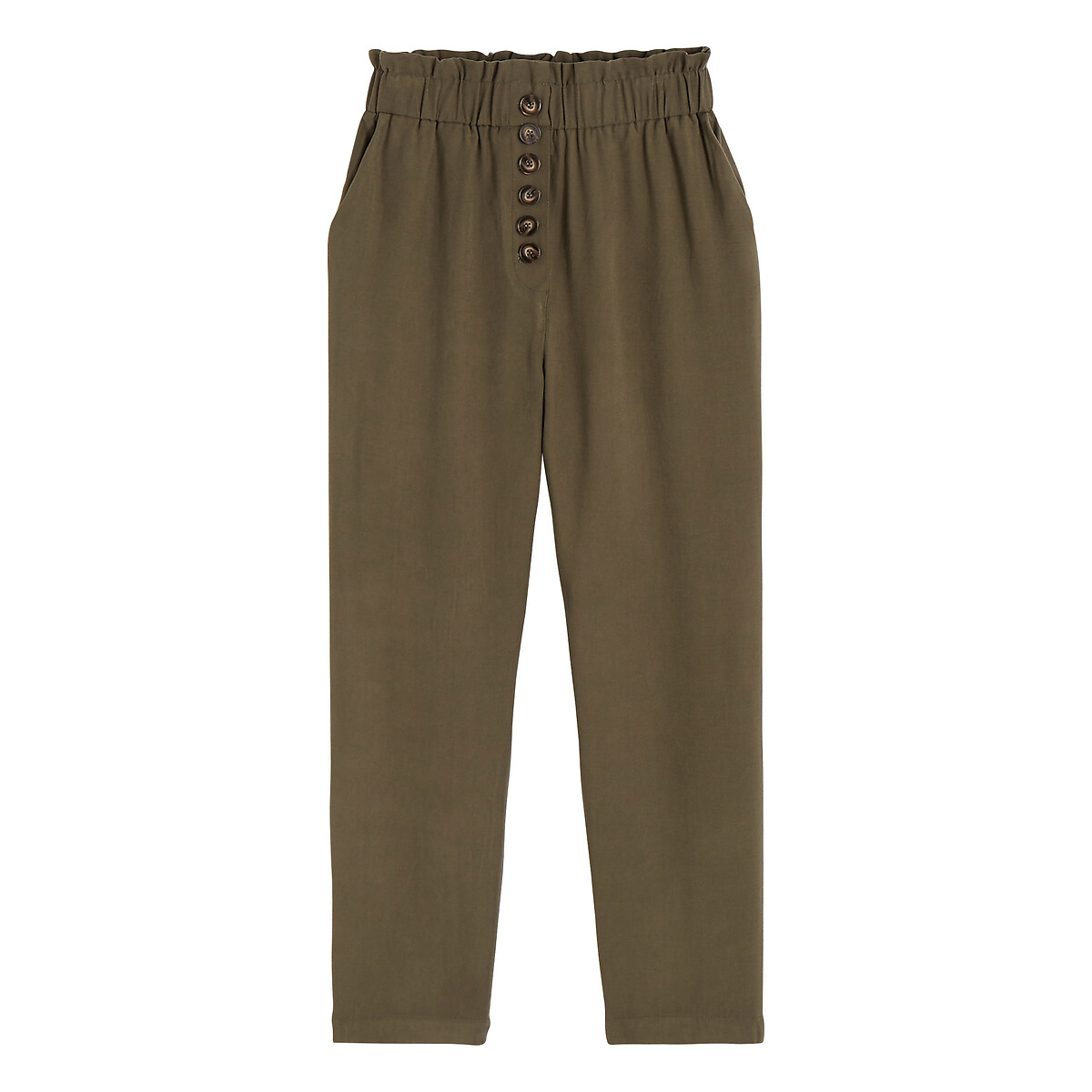 

Брюки La Redoute, Каштановый, С высоким поясом на резинке JEREMY 0(XS) каштановый